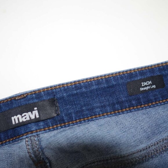 Mavi Men's Zach Straight Leg Jeans Size 36 x 28.5 Blue Mid Rise Denim 5 Pocket - Picture 3 of 8